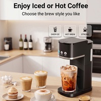 Machine à café monodose 16 oz avec indicateur de niveau d'eau, panier réutilisable 2-en-1 pour dosettes et café moulu, idéale pour la maison et le bureau