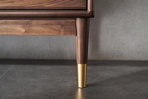 B5033 set di mobili per camera da letto grandi in legno di noce nero americano solido nordico con cassettiera di lusso leggera a 9 cassetti - Product Image 4