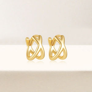 CANNER Joyería Geométrica para Mujer al por Mayor, Pendientes de Aro Minimalistas Chapados en Oro de 18k, Novedad 2024, Joyería de Plata 925 - Product Image 3