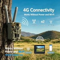 Caméra de chasse HD à vision nocturne avec panneau solaire, connectivité 4G Cloud, vision nocturne, sécurité agricole, vidéosurveillance, caméra de chasse pour animaux sauvages