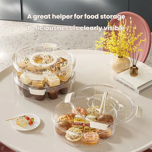 PP PET Runde Luftdichte Transparente Stapelbare Gefriergeeignete Lebensmittel-Aufbewahrungsbox Kühlschrank-<span class=keywords><strong>Organizer</strong></span> Knödelbox mit Griff - Product Image 1