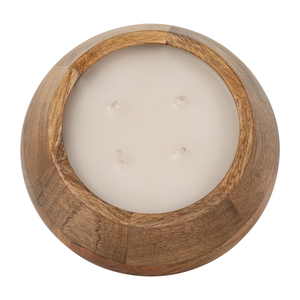 Candela in Ciotola di Legno Profumata alla Vaniglia, Candela Decorativa a Colonna per Soggiorno, Camera da Letto, Bagno - Product Image 4