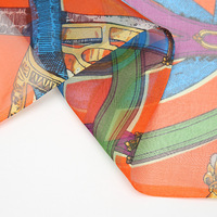 Tissu en soie personnalisé OEM d'usine avec motif imprimé multicolore teint 100% soie pure tissu en mousseline de soie