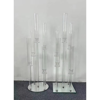 Support de bougies en acrylique transparent à 7 bras, centre de table, candélabre, décoration de table pour mariage et fête