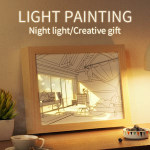 Cornice <span class=keywords><strong>per</strong></span> foto <span class=keywords><strong>con</strong></span> pittura leggera cornice in resina personalizzata <span class=keywords><strong>cornici</strong></span> <span class=keywords><strong>per</strong></span> foto in legno <span class=keywords><strong>con</strong></span> pittura a luce LED <span class=keywords><strong>per</strong></span> dipinti di luce e display di immagini - Product Image 5