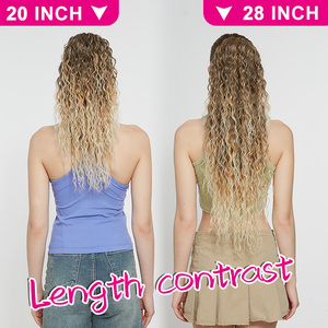 Julianna all'ingrosso 28 pollici per parrucchino coda di cavallo con Clip di coda di cavallo estensioni Yaki In fibra sintetica coulisse coda di cavallo - Product Image 6