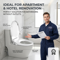 Couvercle de toilette manuel à double buse autonettoyant, ajustement universel, compatible avec les toilettes standard, couvercle anti-choc, design ultra-mince, hygiénique