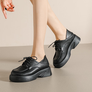 Zapatos de Mujer Elegantes Estilo Bailarina, Nuevos con Aumento Interno, Cordones, Tacón Alto, Plataforma Gruesa, Ligeros, Transpirables, para Verano - Product Image 2