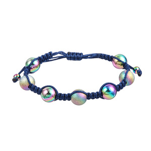 Adjustable <strong>Macrame</strong> <strong>Bracelet</strong> <strong>Beaded</strong> Jewelry with CZ Ball Handmade Stainless Steel <strong>Bracelets</strong> - Product Image 4