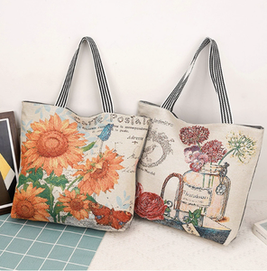 Sacs en tissu à fil doré PEIQUAN pour femmes, sacs à bandoulière tendance, sacs de <span class=keywords><strong>shopping</strong></span> mignons, sacs en toile littéraires - Product Image 2