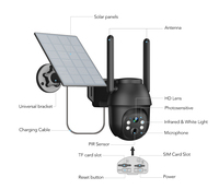 4g Camera Sim Card 4G Solar Cellular Security Camera 2K 3MP PTZ Night Vision Outdoor Network Black Camera Solar Camera Outdoor