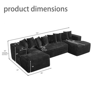 Sofá Moderno de Alta Calidad, Sofá Seccional para Sala de Estar, Dormitorio y Apartamento, Diseño Minimalista - Product Image 5