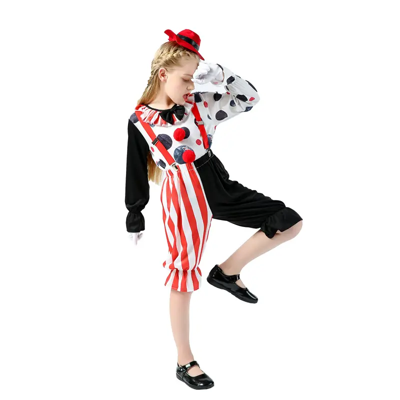 Disfraz de Cosplay para fiesta de Halloween, disfraces de payaso para niños y niñas, disfraces de actuación para el Día de los niños, uniforme de juego