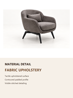 Fauteuil lounge moderne en tissu, fauteuil d'appoint rembourré avec pieds en métal noir pour salon, coin lecture