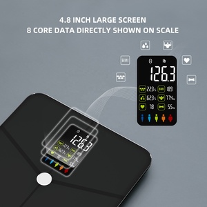 Welly — <span class=keywords><strong>Balance</strong></span> intelligente, Composition polyester et grand VA LCD, moniteur <span class=keywords><strong>de</strong></span> <span class=keywords><strong>graisse</strong></span> corporelle, avec suivi <span class=keywords><strong>de</strong></span> fréquence cardiaque et équilibre corporel - Product Image 2