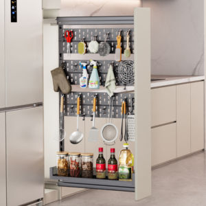 Mueble de despensa extraíble <span class=keywords><strong>alto</strong></span> de alta calidad con panel perforado moderno para balcón en gabinetes - Product Image 4