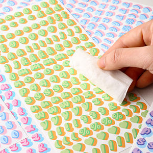 2 pièces couleur anglais lettres numéro autocollant enfants mignon journal main compte bricolage décoratif Alphabet autocollants baiser coupe étanche - Product Image 4