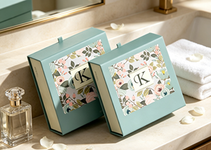 Eco-Friendly High-End Book Shaped Flip <b>Gift</b> <b>Box</b> with Thick Grey Board Four-Color Floral Printing <b>Magnetic</b> Closure - Product Image 5