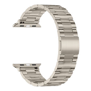 Correa de reloj de metal de titanio para <span class=keywords><strong>Apple</strong></span> <span class=keywords><strong>Watch</strong></span> Ultra Series 9 8 7 <span class=keywords><strong>6</strong></span> 41mm 45mm 49mm de lujo 3 enlaces Cierre magnético correa de reloj inteligente - Product Image 1
