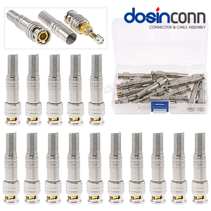 Jack <span class=keywords><strong>BNC</strong></span> de 75 Ohm con RG58 RG59 RG6U Cable Coaxial macho de crimpado conectores - Product Image 3