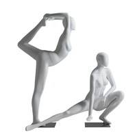 Exhibición de ropa Maniquí de Yoga de cuerpo completo Cabeza de huevo Fibra de vidrio Sentado Mujer Yoga Pose Maniquí deportivo