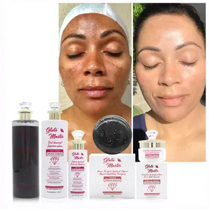 OEM crema blanqueadora jabón suero loción conjunto completo Kit removedor de manchas negras brillo blanqueamiento cuidado facial para mujeres cuidado de la piel conjunto