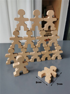 Blocchi di legno giocattoli Set da costruzione sollevamento pesi uomo legno di faggio impilabile bambole Peg per bambini gioco educativo - Product Image 6