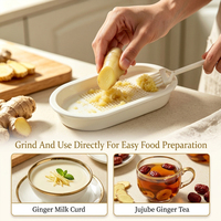 Keuken gadget keramische gember- en knoflookrasp met schuin oppervlak, handmatige kruidenmolen voor babyvoeding puree en keukengebruik