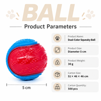 Jouet pour chien bicolore lumineux, balle à mâcher couineuse en TPR pour l'entraînement au rapport et le jeu interactif