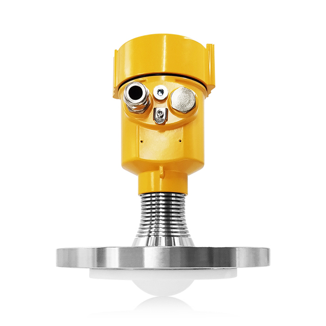 80GHz Millimeter Wave Radar Level Measuring Instruments Dark Yellow Shell RS485 Fuel Level Sensor Liquid Level Gauge