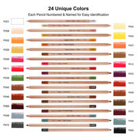 KALOUR-Lápiz de color profesional, tintes suaves de piel de carbón en colores pastel, estuche de hojalata para dibujar y dibujar con colores vivos, 24 unidades