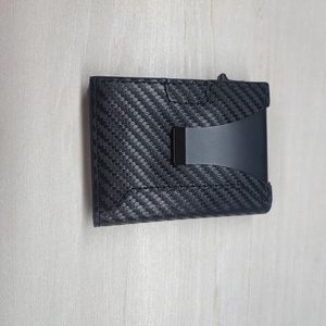 Men's Minimalist Pop up Business Design Slim Aluminium <b>Wallet</b> Customized Logo PU Leather <b>RFID</b> <b>Blocking</b> Pop-Up Metal Card Holder - Product Image 5