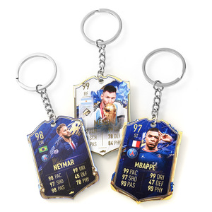 Porte-clés en acrylique imprimé UV avec le score du match de football, Ronaldo, Portugal, Kaka, Neymar, équipe nationale, pour hommes - Design mignon - Product Image 1