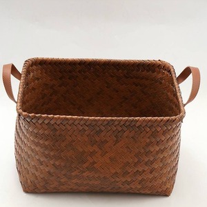 Rattan Woven Storage Basket Rectangle Medium Large Multifunction Clothing Organizer For Snacks Toys Laundry Picnic - Product Image 4
