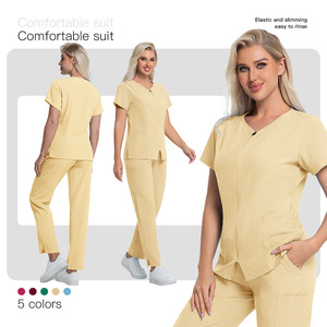 Women's V-Neck Scrub Set Moisture Wicking Hospital Uniforms 5 Colors S XXL - Product Image 2