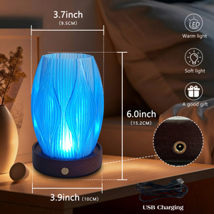 Настольная LED-лампа-ночник с 3D-печатью в виде белых лепестков и рюшей из PETG, USB 5В 3Вт, с пультом ДУ, минималистичный домашний декор, индивидуальный дизайн - Product Image 5