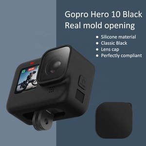 Housse de protection en silicone pour <span class=keywords><strong>GoPro</strong></span> <span class=keywords><strong>Hero</strong></span> 10 9, boîtier à manches noires, cadre avec lanière, accessoire pour Go pro 10 9 - Product Image 6