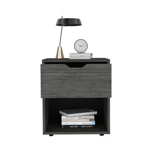 Mesita de noche de madera maciza nórdica moderna DB Altheimer mesita de noche inteligente gris claro para uso en apartamentos - Product Image 4