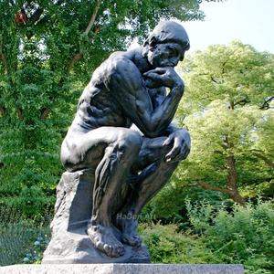 Grande sculpture extérieure en métal art français célèbre statue de penseur en <span class=keywords><strong>bronze</strong></span> par <span class=keywords><strong>Rodin</strong></span> - Product Image 1