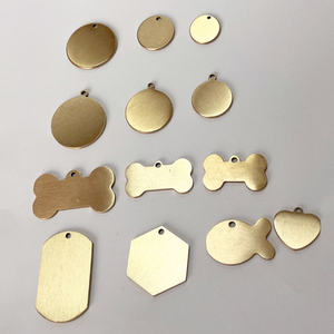 Accesorios colgantes de alta calidad, logotipo comercial grabado con láser, etiquetas para mascotas personalizadas de Metal de latón en blanco dorado para grabado - Product Image 6