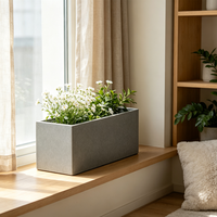 Bac à fleurs en béton monobloc épais et long, sur mesure (longueur, largeur, profondeur), pour balcon, usage commercial, vente en gros
