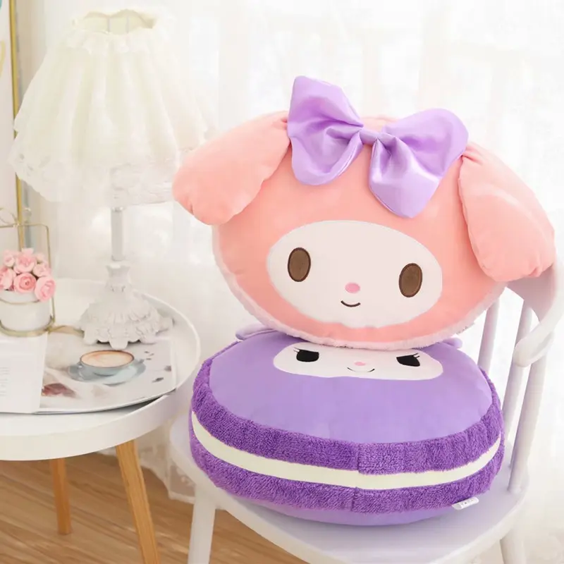 Design créatif dessin animé japonais doux jeter oreiller avec climatiseur couverture HK chat Kulomi canapé décor à la maison