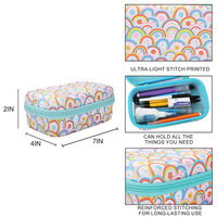 Étui à crayons multifonctionnel en EVA à coque rigide, motif arc-en-ciel personnalisé en usine, grande capacité, pochette de rangement imperméable pour étudiants