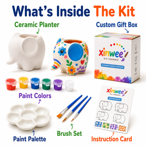 Kit de Macetas de Cerámica Ecológicas para Rellenar Bolsas de Regalo de Cumpleaños, Mini Macetas para Suculentas con Forma de Animales, Manualidades de Pintura para Niños, Jardín - Product Image 2