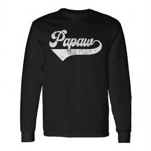 Papaw T-shirt à manches longues col rond design rétro vintage pour grand-père cadeau fête des pères adulte homme - Product Image 2