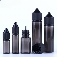 Bouteilles en plastique PET V3 transparentes noires pour liquides, jus, 3oz 10ml 30ml 60ml 100ml, flacon compte-gouttes compressible pour gouttes oculaires