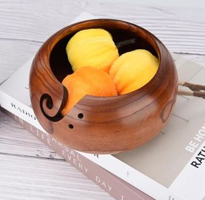 Ciotola in <span class=keywords><strong>Legno</strong></span> Fatta a Mano dal Design Unico per Filati e Accessori per Uncinetto con Fori per Lavori a Maglia, Regalo per la Festa della Mamma - Product Image 6