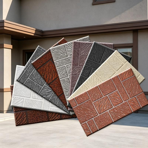 Matériaux de construction, panneaux sandwich isolés <span class=keywords><strong>en</strong></span> métal sculpté avec relief <span class=keywords><strong>en</strong></span> <span class=keywords><strong>pierre</strong></span> et blocs assortis, revêtement mural extérieur - Product Image 1