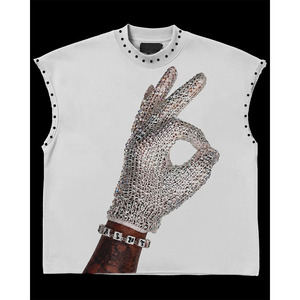 Canotta con Stampa Grafica Personalizzata per Uomo, Streetwear 100% <span class=keywords><strong>Cotone</strong></span>, Canotta Bianca di Alta Qualità - Product Image 1
