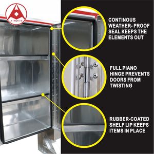 68"x 80" Semi <strong>Truck</strong> <strong>Cab</strong> Racks for Flatbed <strong>Truck</strong> <strong>Cab</strong> Rack W/ 3 Doors Diamond Plated - Product Image 3